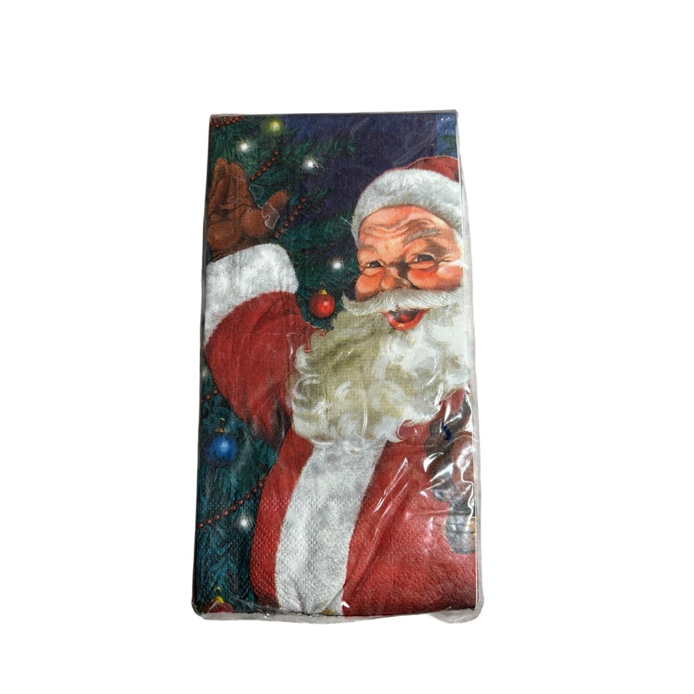 NIB Vintage Santa Claus Christmas Paper 2 ply Napkins Holiday Decor Sealed NEW